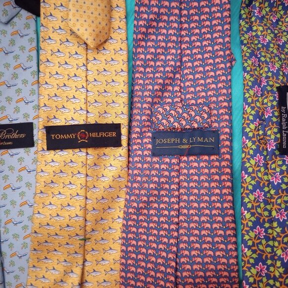 Silk tie Lot 4, Polo Ralph Lauren, Brooks Brothers, Joseph Lyman, Tommy Hilfiger - Picture 1 of 8